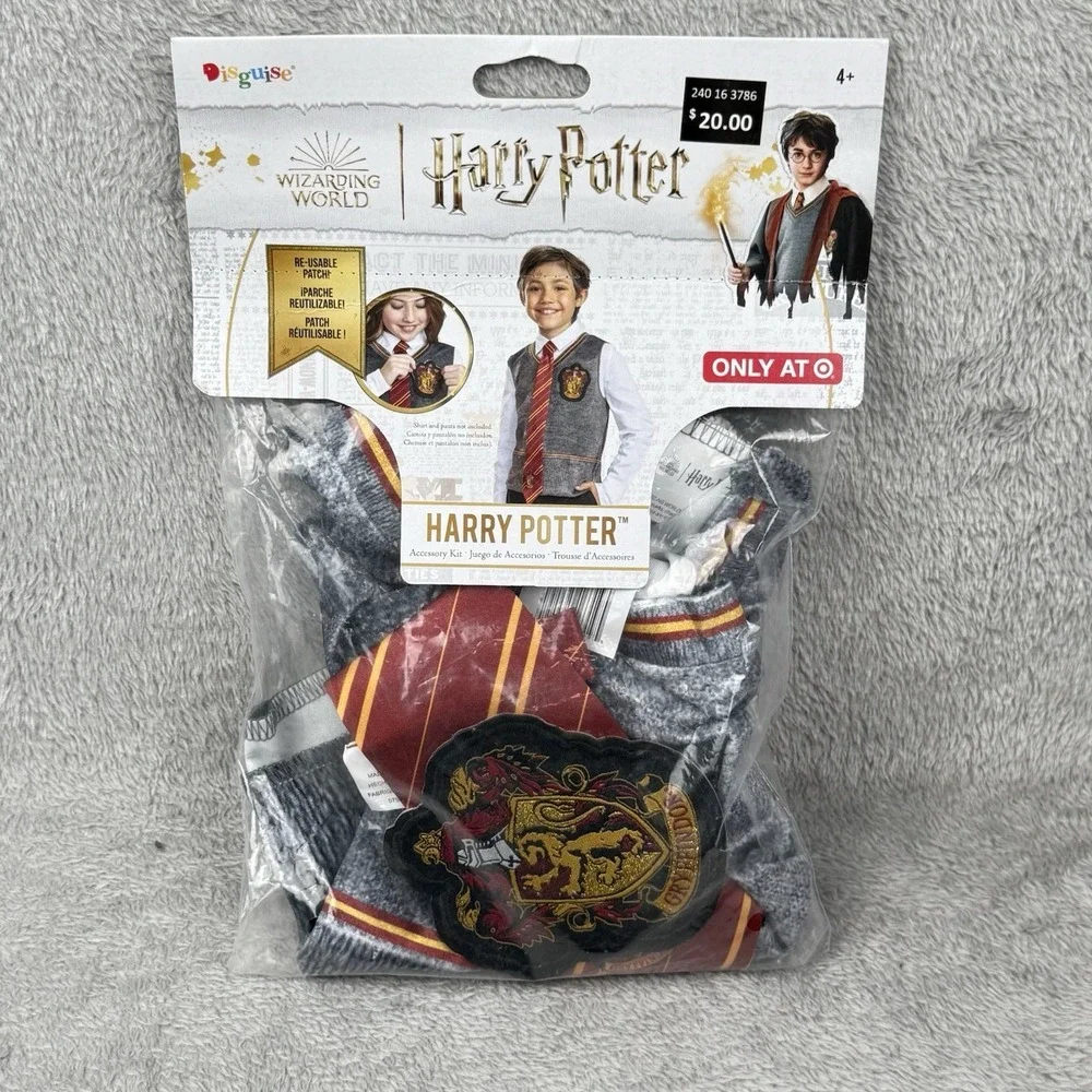 Harry Potter Accessory Kit Sweater‎ Vest Breakaway Tie Reusable Patch NWT